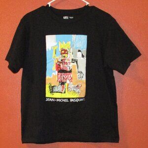 UT Basquiat Men Medium Black Red Yellow Short Sleeve Shirt